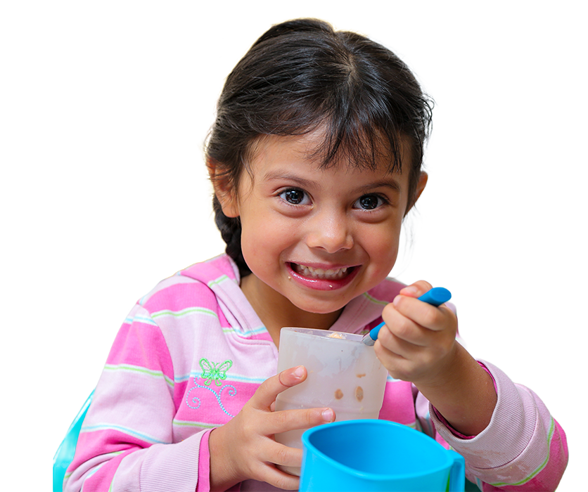 Niña-comiendo-desayuno-saludable-de-los-bancos-de-alimentos-de-Colombia-ABACO